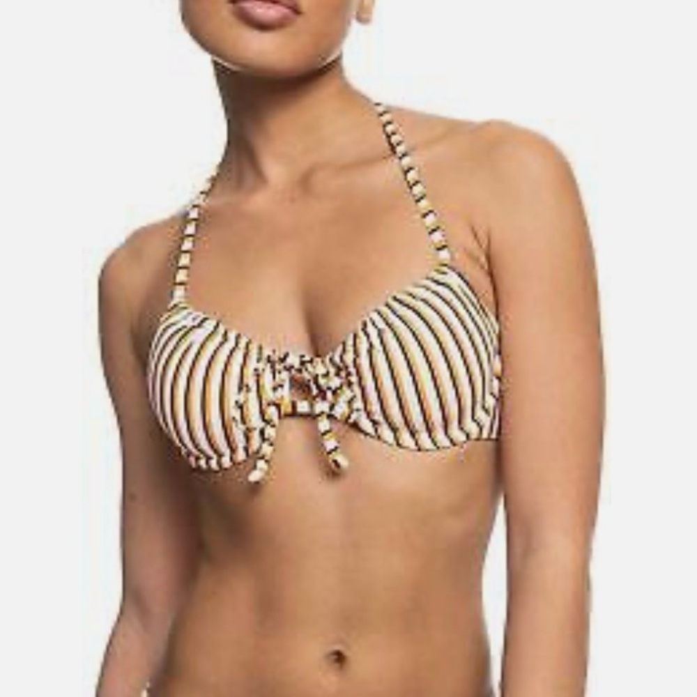 NWT Roxy Printed Beach Classics Underwire Bralette Bikini Top